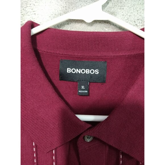 Bonobos Sweater Mens XL Red Striped Cardigan Cotton Knit Golf Casual Preppy - Picture 5 of 8